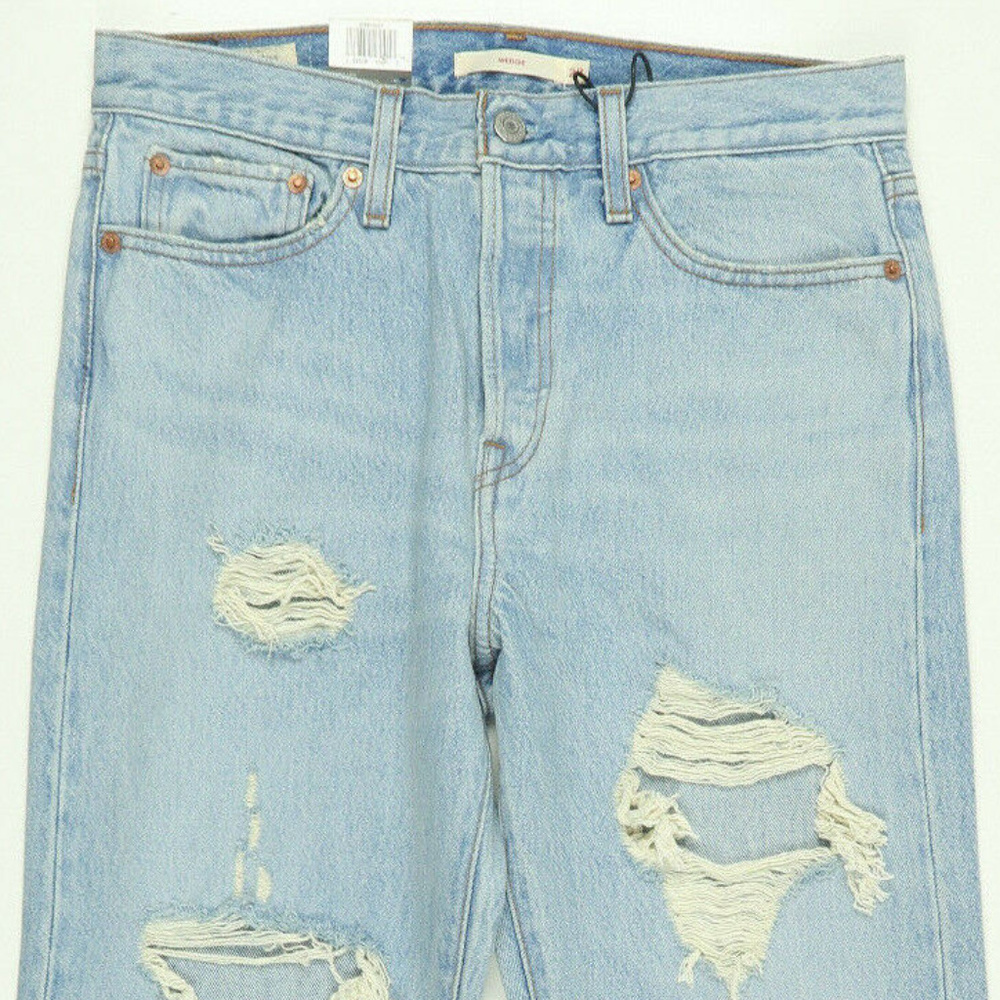 Levis Premium Wedgie Fit Destroyed Raw Hem Jeans - Picture 2 of 8